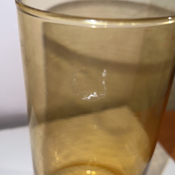 VINTAGE Amber Glass Vase With Bubble Style Bottom - Picture 4 of 4